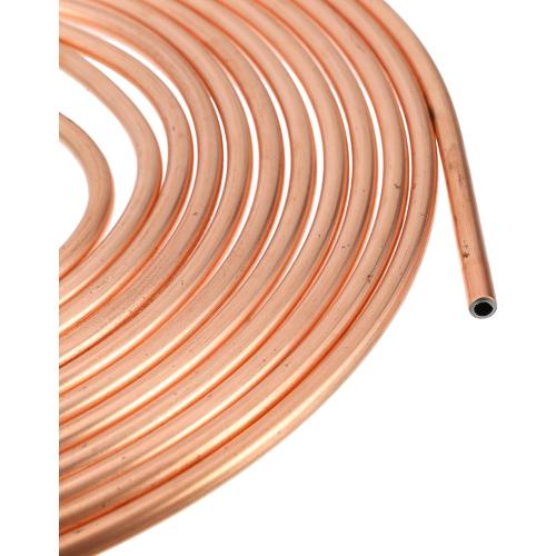 uxcell 1 Set 25 Ft of 5/16 Inch OD Brake Line Tubing Kit Flexible Copper Coated Brake Line Tube Roll Coil with 16 Inverted Flare Fittings