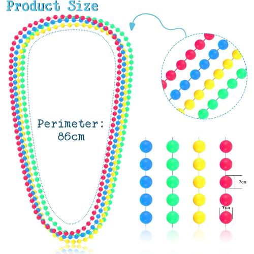 Size L Syhood 80s Legging for Women Neon Halloween High Waisted Neon Legging 4 Pcs Necklace 1980s Dress up Costume Accessory Set