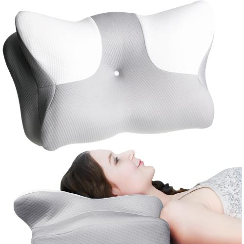 Cervical Neck Pillow for Pain Relief,Ergonomic Side Sleeper Pillow for Neck Support, Contour Pillow Orthopedic Bed for Back Stomach Sleepers,Neck Pillow for Sleeping