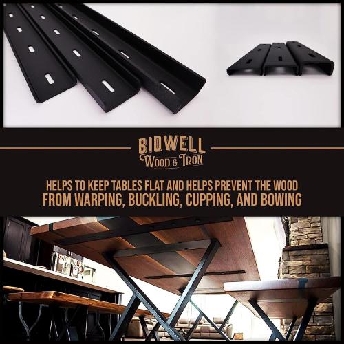 Bidwell Wood & Iron C-Channel Table Brace  Hidden Steel Support for Live Edge or Slab Wood Tops