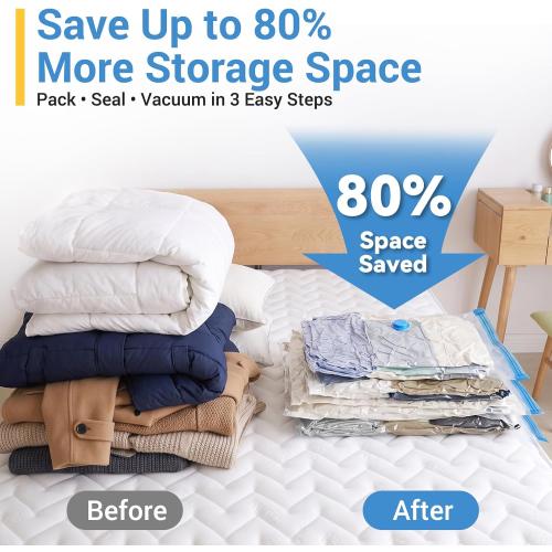Fygrip 80% Space Saver Vacuum Storage Bags with Hand Pump, 20 Combo