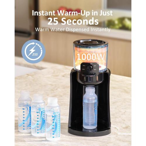 Water Warmer, HEYVALUE Baby Bottle Warmer, Formula Maker with Night Light, 4 Temperature Control & 72H Keep Warm, Detachable Tank, Instantly Dispenses Warm Water, Feed Baby More Easier and Healthier