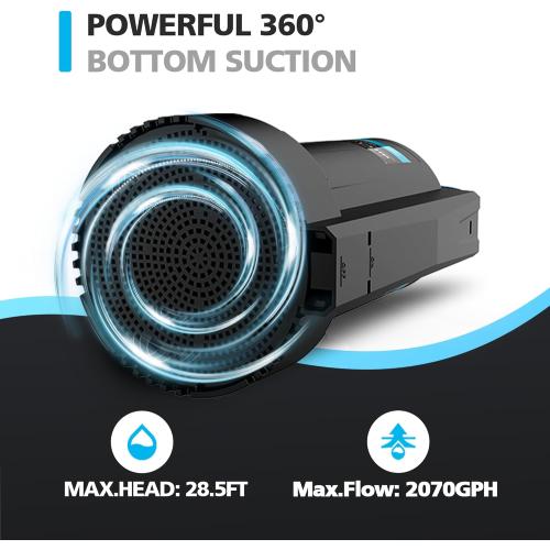 1/4 HP Automatic Submersible Water Pump, 2250GPH Sump Pump Portable Electric Utility Pump Removal for Pool Draining Basement Hot Tubs Garden Pool Cover Pond with 10ft Power Cord