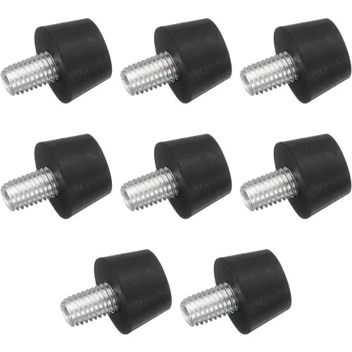 uxcell 8Pcs Thread Adjustable Levelling Feet, 0.98 x 0.71 Rubber Furniture Feet with M10 x 14mm Studs for Table Chair Feet Floor Protector, Black
