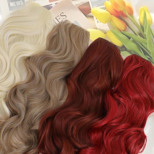 Clip In Hair Extensions One Piece 24 Inch Long Curly Synthetic Wavy Hair Extensions Clips Ins Natural Fluffy Clip On Extension Hair Pieces Thickened Hair Extension Clips for Women Copper Red