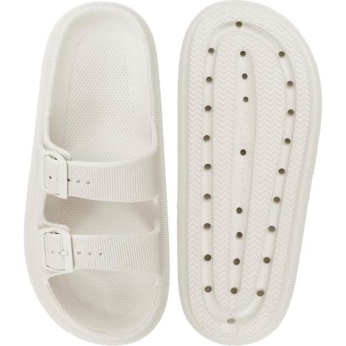 SIZE 12 Weweya Sandals for Women and Men - Pillow Slippers - Double Buckle Adjustable Slides - EVA Flat Sandals