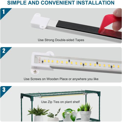 Mosthink Grow Lights for Indoor Plants Full Spectrum, 5500K LED Grow Lights Strips,Plant Lights for Indoor Growing with Auto Timer 3 6 12H,4 Packs in 1