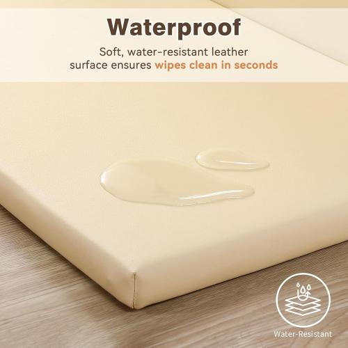 Foam Baby Play Mat: PU Leather Waterproof Kids Trifold Floor Playmat - Large Play Mat for Playpen Fodable Mattress Soft Toddler Mattress Infant Cushion for Preschool
