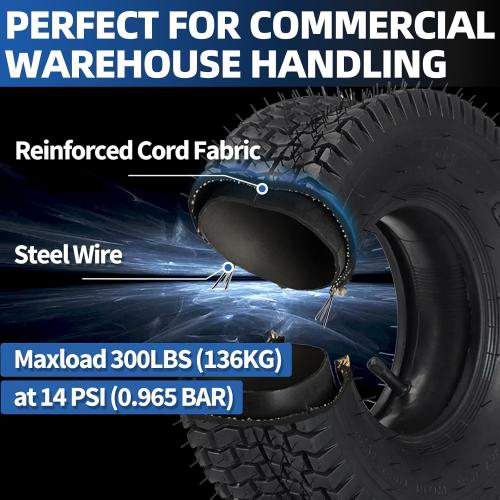 Set of 2 Size 13x5.00-6 Tire and Inner Tube Set, TR-13 Straight Valve Stem, Replacement Riding Mower Front Wheel Assembly, 2 Pack