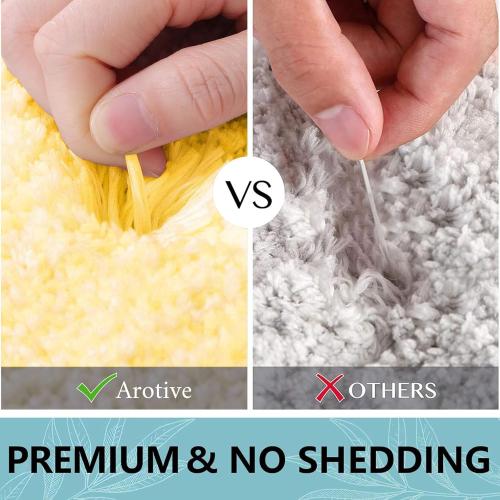 Arotive Microfiber Bathroom Rugs, Shaggy Soft Absorbent Bath Rug, 47x24