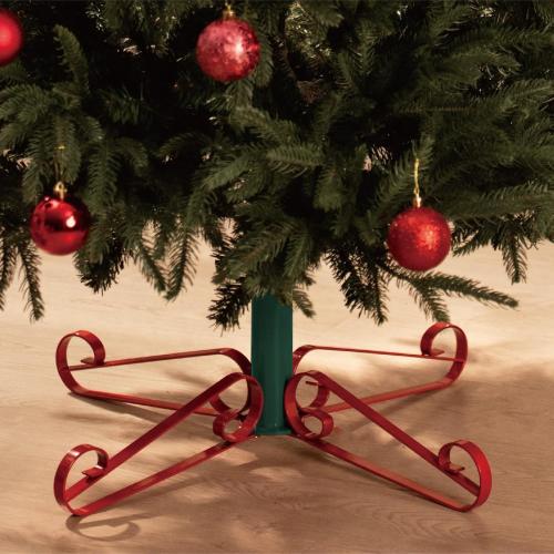 Christmas Tree Stand for Artificial Trees 4 to 8 Foot Christmas Fake Tree Holder for Green & Red Indoor Outdoor Party Christmas Tree Ornaments Fits Up to 1.4 Xmas Tree Trunks