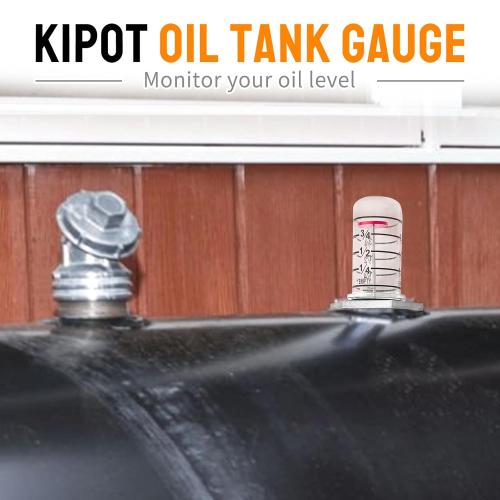 Oil Tank Gauge Fuel Level Gauge Fit for 275, 330 Vertical Oil Tank Compatible with 1 1/2”, 2” Hole