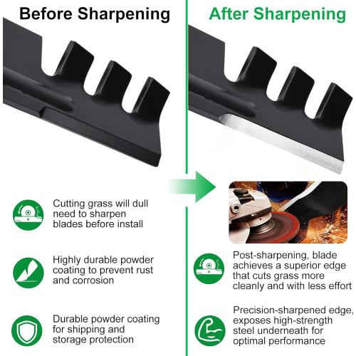 Grasscool 942-04308-X 942-04308 Mower Blades for Troy Bilt Bronco Pony Mustang 42 inch Mower with 6 Star Hole Cub Cadet XT1-42 ZT1-42 42'' Zero Turn Lawn Tractor