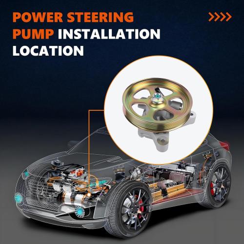 21-5441 Power Steering Pump with Pulley Fits for 2004 2005 2006 2007 2008 TL 3.2L, for 2005-2008 Pilot 3.5L, OE-Quality Power Assist Pump, Replace OE 56110PVJA01