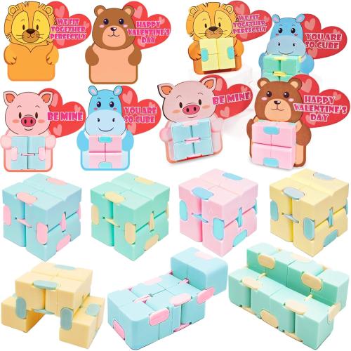 28 Pack Infinity Magic Toys for Kids, Hand Held Magic Sensory Stress Cube Toys- Anxiety Stress Relief Fidgeting Games for Teens Boys Girls Classroom Exchange Gifts Party Favors