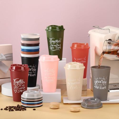 Pickmesh 60 Pcs Employee Appreciation Gifts Christmas Thank You Gift for Team Building 16 oz Teacher Plastic Coffee Cup with Lid Inspirational Travel Tumbler for Coworker Staff Pastor (Varicolored)