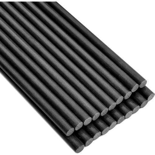 Garden Stakes 48 inch 20 Pack 0.27 Dia Solid Glassfiber Plant Support Rod Tomato Trellis Stakes (Black)