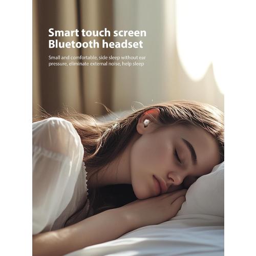 Sleep Headphones, Invisible Sleep Earbuds for Side Sleepers,Small Comfortable Fit Noise Blocking,Bluetooth 5.3 Wireless Earbuds with Smart Touch Screen Case, Ear Buds for Sleeping - Black