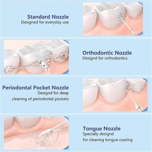 Water Flossers for Teeth - Teeth Water pickk 4 Nozzles | Water dentall Flosser | Oral Irrigator | Water Floss with Encapsulation Process | High-Pressure Washing Waterproof Water Flosser for Home