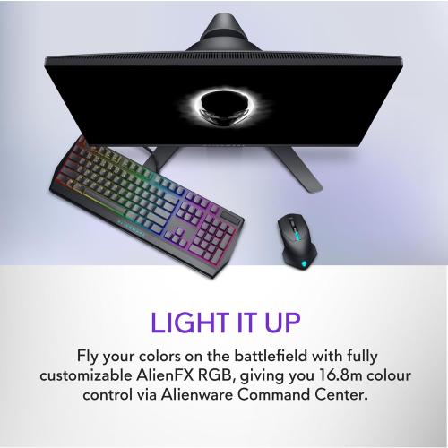 Alienware Wired/Wireless Gaming Mouse AW610M - 16000 DPI Optical Sensor, 350 Hour Rechargeable Battery, 7 Buttons, 3-ZONE 16.8m AlienFX RGB Lighting, Ergonomic - Dark Side of the Moon