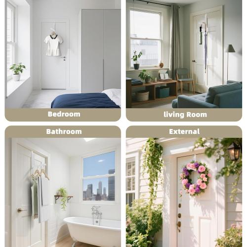 BAKON Over The Door Hooks, Small Space Double Folding Portable Over The Door Drying Rack for Laundry, Bathroom, Bedroom, Travel Storage and Drying (2Pack, White)