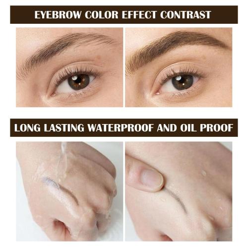 Peel Off Tattoo Eyebrow Gel Set, Natural Color Eye-Brow Gel Long-Lasting Waterproof Eyebrow Tattoo, Easy Peel Off Eyebrow Brow Tattoo Makeup -Up To 3 Days (Light Brown)