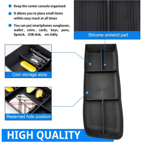 SHAOHAO for 2025 2026 Cadillac Lyriq Under Console Organizer for 2023 2024 2025 2026 Cadillac Lyriq Accessories (Tech, Luxury, Sport) Lower Organizer Tray Space Expand Storage Insert Box Easy Removal