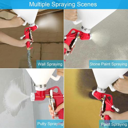 Texture Drywall Sprayer,Air Hopper Spray Guns Paint with 1.5 Gallon Hopper Includes 3 Nozzles(4.0mm/6.0mm/8.0mm) Air Texture Gun for Walls,Ceiling,Stucco Mud,Knockdow,Spray Gun
