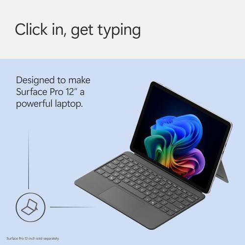 Microsoft Surface Pro Keyboard for Surface Device, Keyboard Only, Alcantara Material, Slate