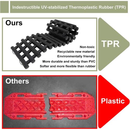 Reliancer 2PC Traction Tracks Mats TPR 31.5 L Tire Recovery Track Pad Roll Car Vehicle Tyre Traction Boards Tire Ladder Track Grabber Auto Emergency Traction Aid w/Bag for Off-Road Mud Snow Ice Sand