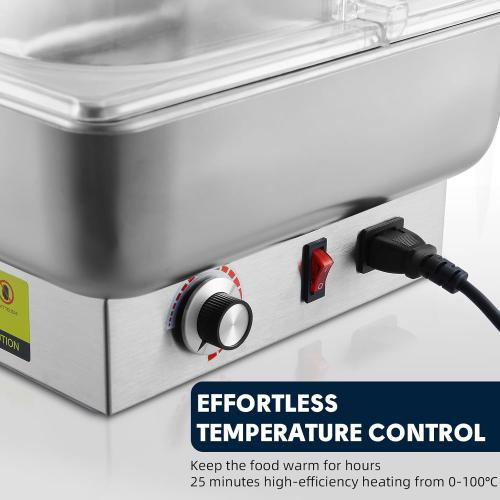 Electric Chafing Dish, 3 x 3QT Size Electric Chafing Dish Buffet Set with Rotary Knob Adjustable Temp, 700W Electric Buffet Servers and Warmers with Roll Top for Catering