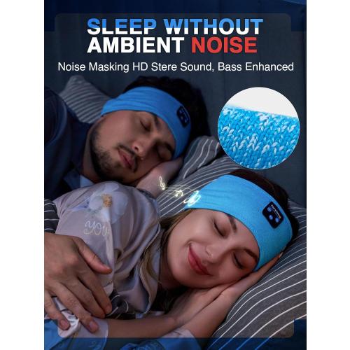 Perytong Sleep Headphones Wireless, Bluetooth Sports Headband Headphones with Ultra-Thin HD Stereo Speakers Perfect for Sleeping,Workout,Jogging,Yoga,Insomnia, Air Travel, Meditation (Azure)