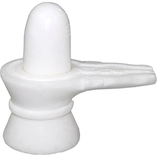 StonKraft Marble Shiva Lingam Shiv Ling Idol Murti Statue Adiyogi (White Lingam)