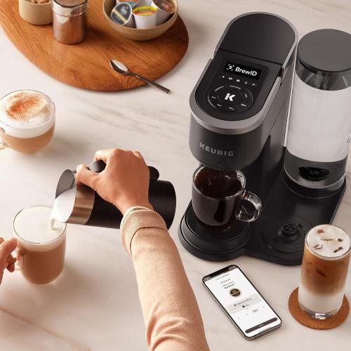 Keurig K-Café SMART Single Serve Coffee Maker with WiFi Compatibility, Latte and Cappuccino Machine with Built-In Frother, 6 Brew Sizes, Black (missing parts)