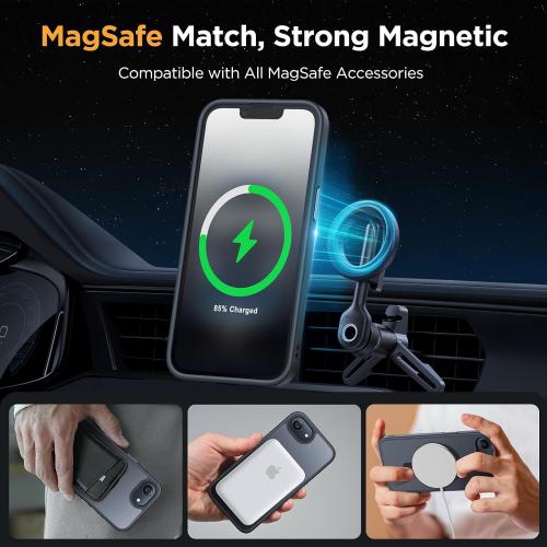 miracase for iPhone 16e case & iPhone 17e Case for MagSafe [with 2×9H  Screen Protectors] TOP Military-Grade Protection Shockproof with Velvet Touch for iPhone 16e/17e Phone Case 6.1, Matte Black