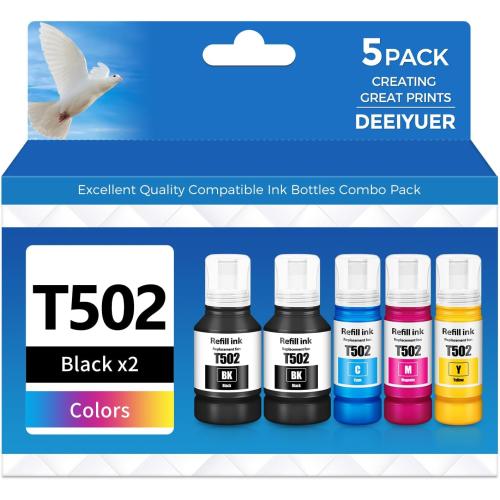 502 Ink Refill Bottles ET-2850 ET-3850 ET-4850 ET-15000 502 Ink Compatible for ET 2850 ET 3850 ET-4760 ET-2760 ET-3830 ET 4850 ET 15000 ET-3843 ET-2980 ET-3950 4950 3750 Printer