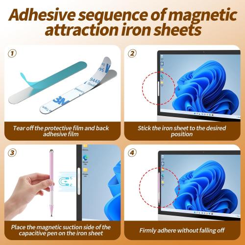 Bopomofo Stylus Pen for Touchscreen,5 PCS 2-in-1 Magnetic Stylus Pen High Sensitivity & Precision Stylus,Extended Pen Body Design,Compatible with Touch Screens(9 Tips   3 Magnetic Sheets)