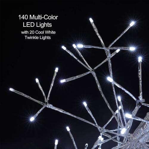 Christmas led Sparkle Ball Hanging Outdoor décorations -Haning Twig Ball,Snowflake Ornament Lights Indoor Outdoor Festive Holiday Décor 24Inch (Cool White)