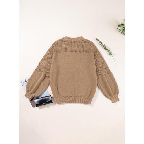 Size S Dokotoo Women's Casual Long Sleeve Sweaters Loose Crewneck Knit Solid Pullover Sweater Jumper Tops