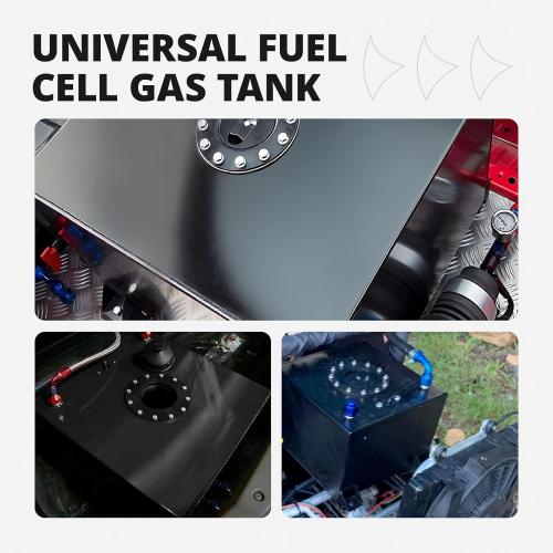 EVIL ENERGY 10 Gallon Fuel Cell Gas Tank Aluminum with Level Sender Black Street Drift