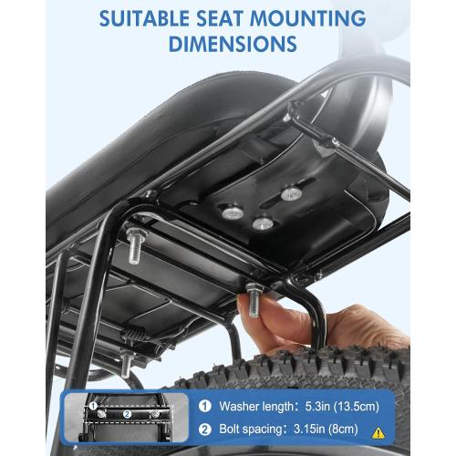 Zacro Kids Bike Seat Set 2.0, Comfort Bike Seat with Adjustable Backrest, Wide Child Bicycle Rear Seat Cushion Back Safety Armrest Handrail Feet Pedals, Children Bicycle Back Seat for Over 5 Years Old