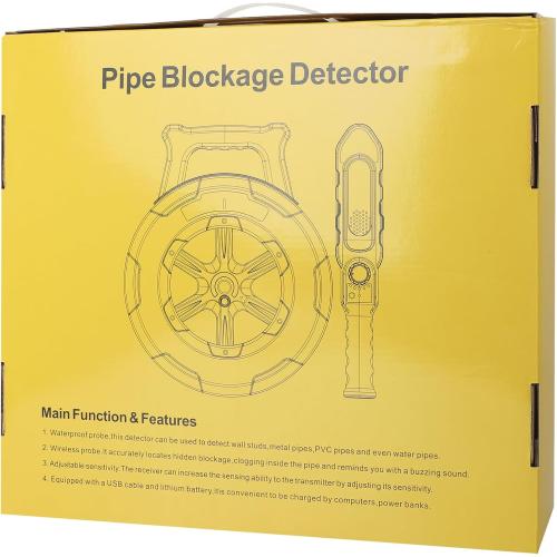 Red 100Ft Pipe Locator Underground Pipe Blockage Detector Locators Water Pipe Wall Scanner,Water Pipe Locator Pipeline Underground Diagnostic,Blocking Clogging Scanner for Concrete PVC Water Pipes 100ft