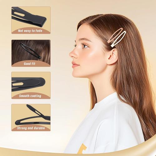 obeoby 40 Pcs 5 Colors Metal Snap Hair Clips, 2.36 Inch Hair Barrettes Accessories for Women Girls Holiday Birthday Gifts