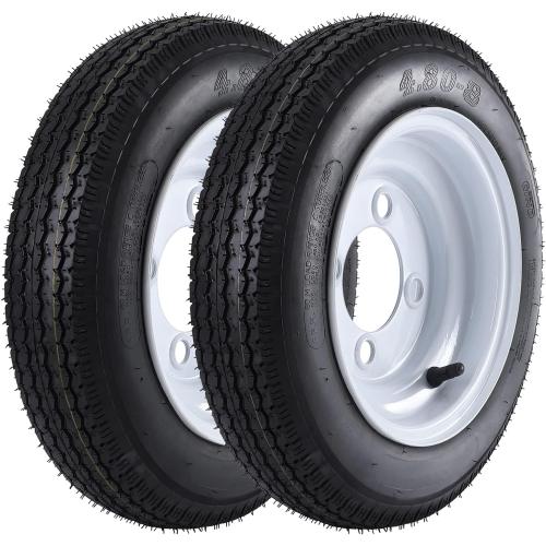 4.80-8 4.80x8 480-8 4.80-8 Trailer Tires with 8 in Rims, 4 Lug on 4 in, Load Range C, 6PR