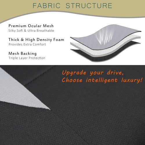 Champlus Car Seat Covers, Durable Breathable Mesh 2 Front Seat Covers, Universal Fit Automotive Sedan Cars, SUVs, Trucks, Mini Vans, Airbag Compatible, Easy to Install
