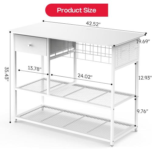 Extra Large Heat Press Table, Heat Press Stand Desk Cart with Vinyl Storage, Multi-Purpose Heavy Duty Metal Workbench for DIY Sublimation, T-Shirts Caps Mug & Tumbler Heat Transfer Projects