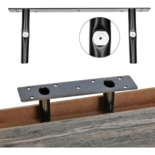 QEEIG Bathroom Shelves Over Toilet - Wall Mounted Floating Shelves Toilet Paper Storage Small Farmhouse Decor Shelf 16 inch Set of 2, Grey (019-GY2)