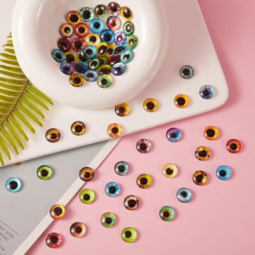 Ornaland 10mm Glass Eyes Cabochons Flatback for Crafts, 100 Pcs
