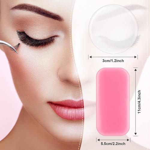 Maitys 3 Pieces Eyelash Extension Silicone Pads for Lashes Reusable Adhesive Silicone False Eyelash Extension Holder Pads for Loose Lash Grafting Gasket Pallet(Pink) JUST CAME 3 PIECES