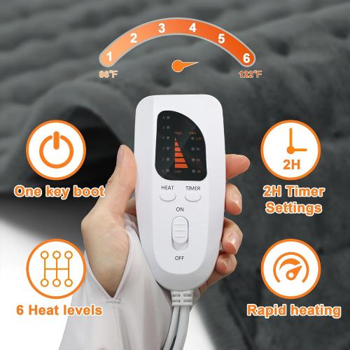 Deepsoon Heating Pad,Electric Heating Pads for Back,Gifts for Men Women | Dark Gray,40x20 Inch,Heating Pad for Abdomen Shoulder Knee,Dry/Moist Heat&Auto Shut Off,Heat Pads for Christmas Birthday Day